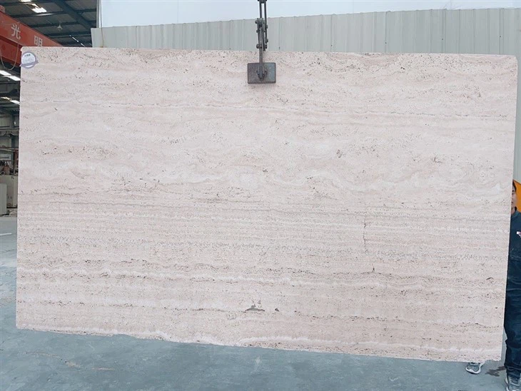 white travertine slabs